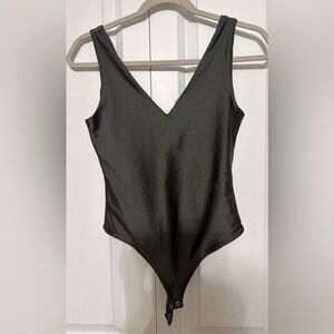 RD Style Black V-Neck Bodysuit